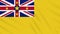 Niue flag waving cloth background, loop