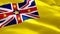 Niue waving flag. National 3d Niuean flag waving. Sign of Niue island seamless loop animation. Niuean flag HD resolution Backgroun