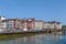 Nive river embankment in Bayonne, France