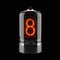 Nixie tube indicator isolated on black. The number eight of retro. 3d rendering.