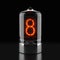 Nixie tube indicator, lamp gas-discharge indicator on dark background. The number eight of retro. 3d rendering.