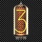 Nixie tube indicator lamp with number