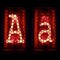 Nixie tube indicator set of letters the whole alphabet. The letter A .