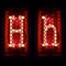 Nixie tube indicator set of letters the whole alphabet. The letter H .