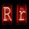 Nixie tube indicator set of letters the whole alphabet. The letter R