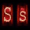 Nixie tube indicator set of letters the whole alphabet. The letter S