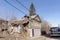 Nizhny Novgorod, Russia. - April 10.2017. Old dilapidated private house on Arzamas street 4.