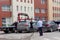 Nizhny Novgorod, Russia. - July 14.2016. The municipal tow truck evacuates wrong parked car in the Maxim Gorky street