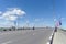 Nizhny Novgorod, Russia. - June 21.2018. Canavin bridge on the day of the Argentina-Croatia soccer game, motor traffic on the brid