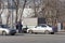 Nizhny Novgorod, Russia. - March 14.2017. Employees of the State Traffic Safety Inspectorate inspect cars in Lenin