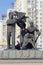 Nizhny Novgorod, Russia. - March 14.2017. The sculptural group is a worker, a soldier and a collective farmer near the pedestal wi