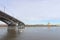 Nizhny Novgorod, Russia. - March 24.2017. Canavinsky bridge over the river Oka.