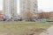 Nizhny Novgorod, Russia. - October 26.2017. Reconstruction of a network of asphalted paths in the yard territory on the Boulevard