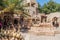 NIZWA, OMAN - MARCH 3, 2017: Pottery shops at the Souq in Nizwa, Om