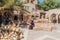 NIZWA, OMAN - MARCH 3, 2017: Pottery shops at the Souq in Nizwa, Om