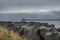 Njardvik, Iceland: A stone sculpture of a troll guards the entry to Faxafloi Bay