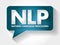 NLP - Natural Language Processing acronym message bubble, concept background