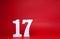 No. 17  Seventeen  Isolated red  Background with Copy Space - Number 17% Percentage or Promotion - Discount or anniversary conce