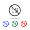 No 18 years old ,Under eighteen sign icon. Elements in multi colored icons for mobile concept and web apps. Icons for website desi