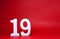 No. 19  Nineteen  Isolated red  Background with Copy Space - Number 19% Percentage or Promotion - Discount or anniversary concep