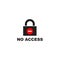 No access logo design incorporated with locked padlock icon