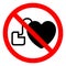 No Access For Persons With Pacemakers Symbol Sign, Vector Illustration, Isolate On White Background Label .EPS10