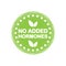 No added hormones green stamp in flat style on white background. Vector illustration.