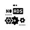 no ads setting glyph icon vector illustration