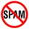 No ADS sign. No SPAM sign in the circle vector illustration