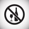 No alcohol allowed sign on white background for graphic and web design, Modern simple vector sign. Internet concept. Trendy symbol