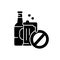 No alcohol black glyph icon