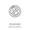 no alcohol icon vector from signal and prohibitions collection. Thin line no alcohol outline icon vector illustration. Linear