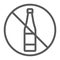 No alcohol line icon, drink and warning, alcohol forbidden sign, vector graphics, a linear pattern on a white background