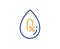 No alcohol line icon. Organic tested sign. Water drop. Vector