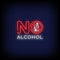 No Alcohol Neon Signs Style Text Vector