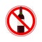 No Alcohol Red Wine Bottle Forbidden Sign. Vector