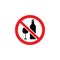 No alcoholic beverages icon or drinks forbidden symbol vector illustration isolated.