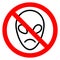 No alien icon. UFO ban icon. UFO is prohibited. Stop alien vector icon