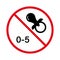 No Allow Nipple Sign. Prohibit Not Kid Suitable. Forbid Baby Five Years Pictogram. Ban Pacifier Child Under Age 5 Black