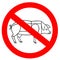 No animal meat sign, vegetarian concept