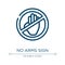 No arms sign icon. Linear vector illustration from indications collection. Outline no arms sign icon vector. Thin line symbol for