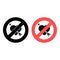 No arrow in the heart, cupid icon. Simple glyph, flat  of valentines day, love ban, prohibition, embargo, interdict,