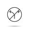 No Arrow, two ways icon. Simple thin line, outline vector of arrow ban, prohibition, embargo, interdict, forbiddance icons for ui