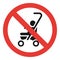 No baby carriage icon, simple style