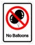 No Balloons Symbol Sign, Vector Illustration, Isolate On White Background Label .EPS10