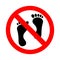 No bare feet flat vector illustration