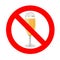 No beer alcohol forbidden sign, red prohibition symbol