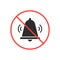 No bell sound icon, Forbidding sign, no noise symbol isolated illustration