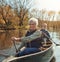 No better kayaking buddy than my hubby. a senior couple going for a canoe ride on the lake.