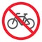 No bicycle glyph icon, prohibition and forbidden